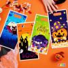imageJOYIN 72 PCS Halloween Trick or Treat Bags Halloween Goodie Candy Bags Goody Gift Bag 4 Designs Plastic Snack Bag Bulk for Kids Trick or Treating Classroom Party Favors Event Party Supplies