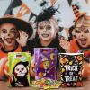 imageJOYIN 72 Pcs Halloween Candy Bags Trick or Treating Goodie Bags in 6 Character Themed Designs for Kids Halloween Party Favor Plastic Snacks Stuffers Bag for Party Supplies