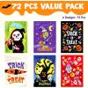 imageJOYIN 72 Pcs Halloween Candy Bags Trick or Treating Goodie Bags in 6 Character Themed Designs for Kids Halloween Party Favor Plastic Snacks Stuffers Bag for Party Supplies