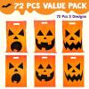 imageJOYIN 72 Pcs Halloween Goodie Bag Pumpkin Plastic Candy Bags for Kids trick or treating Halloween Jack o Lantern Trick or Treat Bags for Snacks Party Favors Treats Party Supplies