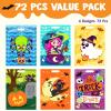 imageJOYIN 72 Pcs Halloween Goodie Bags Plastic Candy Bags in 6 Designs for Kids Snacks Party Favors Trick or Treating Bag for Halloween Party Supplies Snacks Stuffers Prizes