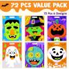 imageJOYIN 72 Pcs Halloween Goodie Bags with 6 Designed Characters Trick or Treating Plastic Treat Bags for Kids Party Favors Treats Party Supplies