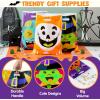 imageJOYIN 72 Pcs Halloween Goodie Bags with 6 Designed Characters Trick or Treating Plastic Treat Bags for Kids Party Favors Treats Party Supplies