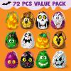 imageJOYIN 72PCS Halloween Drawstring Goody Bags Halloween Treats Bags Trick or Treat Bag Goodie Candy Gift Bag Bulk for Kids Trick or Treating Party Favors Supplies 12 Designs Classroom Gifts Prizes