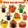 imageJOYIN 9 Pcs Thanksgiving Honeycomb Decorations Set Pumpkin ampamp Scarecrow Designs Tabletop Centerpieces Thanksgiving Supplies for Autumn Party Favors Table Classroom Decoration