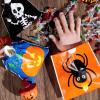 imageJOYIN 96 Pcs Halloween Drawstring Candy Bags Small Trick or Treat Goodie Bags Bulk 6 Designs Halloween Plastic Gift Bag for Kids Trick or Treating Boys Girls Party Favors Supplies Classroom Gifts