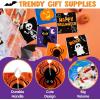 imageJOYIN 96 Pcs Halloween Drawstring Candy Bags Small Trick or Treat Goodie Bags Bulk 6 Designs Halloween Plastic Gift Bag for Kids Trick or Treating Boys Girls Party Favors Supplies Classroom Gifts