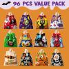 imageJOYIN 96PCS Halloween Drawstring Treat Bags 6quotx6quot Halloween Goodie Candy Bags 12 Designs Goody Gift Bag Bulk for Kids Boys Girls Trick or Treating Classroom Party Favor Supplies