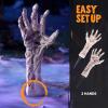 imageJOYIN Bloodstain Zombie Arm Stake Groundbreaker Halloween Outdoor Decoration Realistic Looking Fake Arm Hands Yard Stakes for Halloween Haunted House Yard Decoration