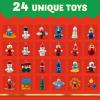 imageJOYIN Christmas 24 Days Countdown Advent Calendar with a Tabletop Wooden Christmas Tree and 28 Ornaments Snowman Santa Decorations for Boys Girls and Kids Party Favors Classroom Prizes Xmas Gift