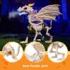 imageJOYIN Dragon Skeleton Halloween Decoration 236quot Roaring MistSpraying Dragon with Wings LED Posable Joints Sound Motion Activated Animal Skeleton Animatronic for Haunted House Battery Operated