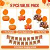imageJOYIN Friendsgiving Garland Party Decoration Set Including 2 Banner Hanging Garland 6 Foil Swirls with Decorative Hanging Cutouts for Thanksgiving Holiday Decor
