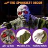 imageJOYIN Halloween Animated Zombie Groundbreaker Outdoor Decor with Light Up Eyes Creepy Animatronic Decorations with Movable Arms for Halloween Party Prop and Lawn Patio Yard Outside DecorationsCreepy Zombie