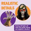imageJOYIN Halloween Animated Zombie Groundbreaker Outdoor Decor with Light Up Eyes Creepy Animatronic Decorations with Movable Arms for Halloween Party Prop and Lawn Patio Yard Outside DecorationsSkeleton Zombie