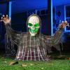 imageJOYIN Halloween Animatronics Decorations Outdoor Animated Zombie Groundbreaker Outside Decor 25 Groundbreaker Skeleton Prop with Moving Arms ampamp Green Light Lawn Yard Haunted House Graveyard Decor