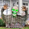 imageJOYIN Halloween Animatronics Decorations Outdoor Animated Zombie Groundbreaker Outside Decor 25 Groundbreaker Skeleton Prop with Moving Arms ampamp Green Light Lawn Yard Haunted House Graveyard Decor