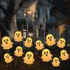 imageJOYIN Halloween Decorations Outdoor Solar Cute Ghost Lights 2 Pcs 12LEDs Solar Powered Hovering Ghost Yard Stakes Cute LED Pathway Lights Decor for Halloween Graveyard Garden Yard Patio Lawn
