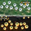 imageJOYIN Halloween Decorations Outdoor Solar Scary Eyeball Lights 2 Pcs 12 LEDs Green Pathway Yard Stakes Waterproof Firefly Lights for Halloween Graveyard Yard Garden Patio Walkway PartyWarm White