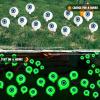 imageJOYIN Halloween Decorations Outdoor Solar Scary Eyeball Lights 2 Pcs 12LEDs Warm Pathway Yard Stakes Waterproof Firefly Lights for Halloween Graveyard Yard Garden Patio Walkway PartySpooky Green