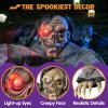 imageJOYIN Halloween Decorations Outdoor Zombie Groundbreaker with Decayed Face and Flash Eyes Halloween Outside Decorations Scary Zombies Prop for Yard Graveyard Lawn Cemetery Decor