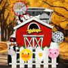imageJOYIN Halloween Farm Trunk Or Treat Decorations Outdoor Cars Red Farm House Stickers with Animal Balloon Haunted House SUV Decorations for Halloween Archway Garage
