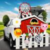 imageJOYIN Halloween Farm Trunk Or Treat Decorations Outdoor Cars Red Farm House Stickers with Animal Balloon Haunted House SUV Decorations for Halloween Archway Garage