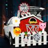 imageJOYIN Halloween Farm Trunk Or Treat Decorations Outdoor Cars Red Farm House Stickers with Animal Balloon Haunted House SUV Decorations for Halloween Archway Garage