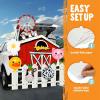 imageJOYIN Halloween Farm Trunk Or Treat Decorations Outdoor Cars Red Farm House Stickers with Animal Balloon Haunted House SUV Decorations for Halloween Archway Garage