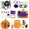 imageJOYIN Halloween Foam Craft Kit Party Favors for Kids Art Crafts with 3D Haunted House Photo Frame 2 Halloween Characters Decor Glasses Trick or Treat Door Sign Hanger School Activities Games