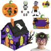 imageJOYIN Halloween Foam Craft Kit Party Favors for Kids Art Crafts with 3D Haunted House Photo Frame 2 Halloween Characters Decor Glasses Trick or Treat Door Sign Hanger School Activities Games