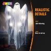 imageJOYIN Halloween Hanging Light up Ghost with Spooky Blue LED Light 47 White Ghosts Halloween Hanging Decoration for Front Yard Patio Lawn Garden Party Decor Indoor OutdoorWhite Ghost