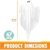 imageJOYIN Halloween Hanging Light up Ghost with Spooky Blue LED Light 47 White Ghosts Halloween Hanging Decoration for Front Yard Patio Lawn Garden Party Decor Indoor OutdoorBlue Ghost