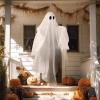 imageJOYIN Halloween Hanging Light up Ghost with Spooky Blue LED Light 47 White Ghosts Halloween Hanging Decoration for Front Yard Patio Lawn Garden Party Decor Indoor OutdoorPurple Ghost