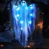 imageJOYIN Halloween Hanging Light up Ghost with Spooky Blue LED Light 47 White Ghosts Halloween Hanging Decoration for Front Yard Patio Lawn Garden Party Decor Indoor OutdoorBlue Ghost
