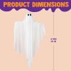 imageJOYIN Halloween Hanging Light up Ghost with Spooky Blue LED Light 47 White Ghosts Halloween Hanging Decoration for Front Yard Patio Lawn Garden Party Decor Indoor OutdoorPurple Ghost