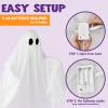 imageJOYIN Halloween Hanging Light up Ghost with Spooky Blue LED Light 47 White Ghosts Halloween Hanging Decoration for Front Yard Patio Lawn Garden Party Decor Indoor OutdoorPurple Ghost