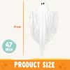 imageJOYIN Halloween Hanging Light up Ghost with Spooky Blue LED Light 47 White Ghosts Halloween Hanging Decoration for Front Yard Patio Lawn Garden Party Decor Indoor OutdoorWhite Ghost