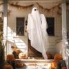 imageJOYIN Halloween Hanging Light up Ghost with Spooky Green LED Light 47 Halloween Hanging White Ghosts Decoration for Front Yard Patio Lawn Garden Party Decor Indoor OutdoorWarm White Ghost