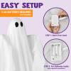 imageJOYIN Halloween Hanging Light up Ghost with Spooky Green LED Light 47 Halloween Hanging White Ghosts Decoration for Front Yard Patio Lawn Garden Party Decor Indoor OutdoorGreen Ghost
