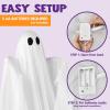 imageJOYIN Halloween Hanging Light up Ghost with Spooky Green LED Light 47 Halloween Hanging White Ghosts Decoration for Front Yard Patio Lawn Garden Party Decor Indoor OutdoorWarm White Ghost