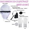 imageJOYIN Halloween LED Skull Mask with Light Up Gloves Purple Scary LED Skeleton and Glow in The Dark Skeleton Mask for Adult Men Women Halloween Cosplay Costume Accessory Dress UpPurple