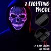 imageJOYIN Halloween LED Skull Mask with Light Up Gloves Purple Scary LED Skeleton and Glow in The Dark Skeleton Mask for Adult Men Women Halloween Cosplay Costume Accessory Dress UpPurple