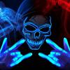 imageJOYIN Halloween LED Skull Mask with Light Up Gloves Purple Scary LED Skeleton and Glow in The Dark Skeleton Mask for Adult Men Women Halloween Cosplay Costume Accessory Dress UpBlue