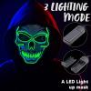 imageJOYIN Halloween LED Skull Mask with Light Up Gloves Purple Scary LED Skeleton and Glow in The Dark Skeleton Mask for Adult Men Women Halloween Cosplay Costume Accessory Dress UpGreen