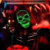 imageJOYIN Halloween LED Skull Mask with Light Up Gloves Purple Scary LED Skeleton and Glow in The Dark Skeleton Mask for Adult Men Women Halloween Cosplay Costume Accessory Dress UpGreen