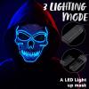 imageJOYIN Halloween LED Skull Mask with Light Up Gloves Purple Scary LED Skeleton and Glow in The Dark Skeleton Mask for Adult Men Women Halloween Cosplay Costume Accessory Dress UpBlue