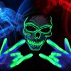 imageJOYIN Halloween LED Skull Mask with Light Up Gloves Purple Scary LED Skeleton and Glow in The Dark Skeleton Mask for Adult Men Women Halloween Cosplay Costume Accessory Dress UpGreen