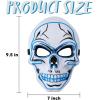 imageJOYIN Halloween LED Skull Mask with Light Up Gloves Purple Scary LED Skeleton and Glow in The Dark Skeleton Mask for Adult Men Women Halloween Cosplay Costume Accessory Dress UpBlue