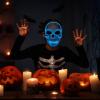 imageJOYIN Halloween LED Skull Mask with Light Up Gloves Purple Scary LED Skeleton and Glow in The Dark Skeleton Mask for Adult Men Women Halloween Cosplay Costume Accessory Dress UpBlue