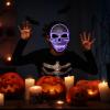imageJOYIN Halloween LED Skull Mask with Light Up Gloves Purple Scary LED Skeleton and Glow in The Dark Skeleton Mask for Adult Men Women Halloween Cosplay Costume Accessory Dress UpPurple